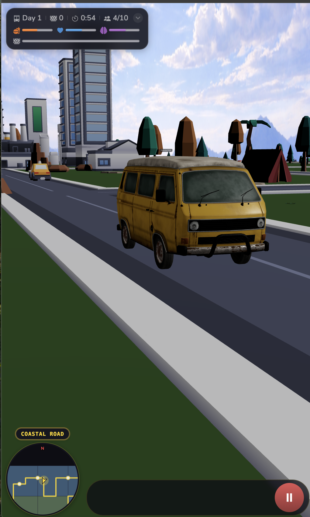 Close-up street driving